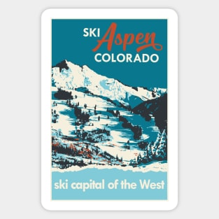 Ski Aspen Vintage Poster Sticker